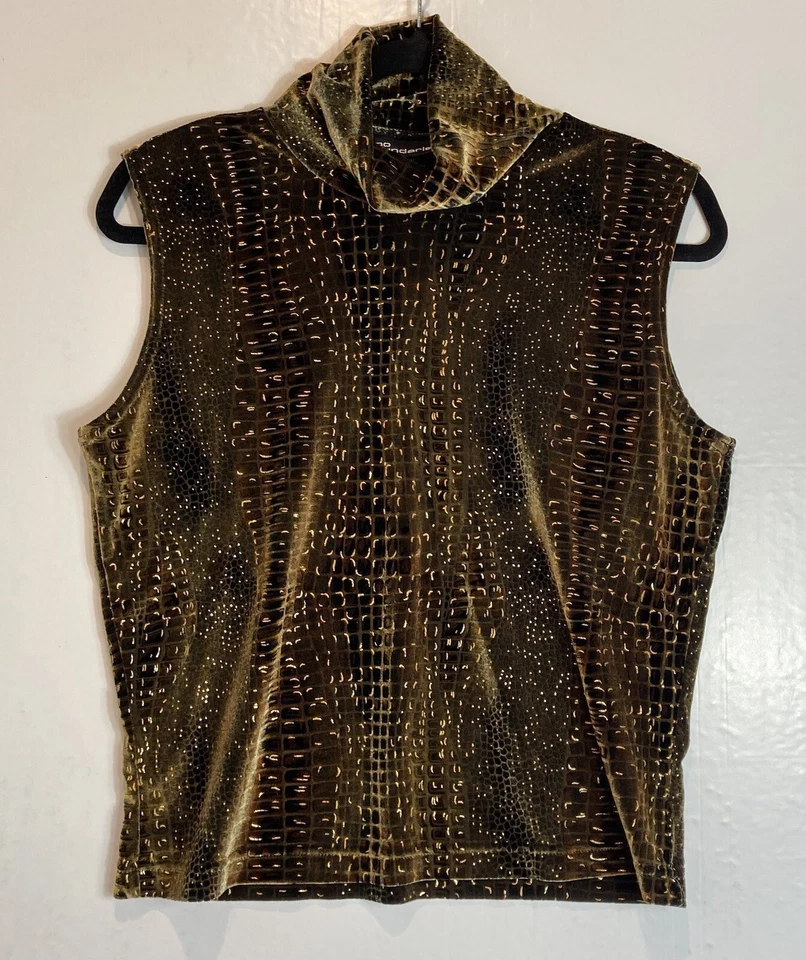 Camiseta sin mangas de terciopelo Y2K años 90 vintage sin límites talla XL grunge metálica Foto 2 de 4