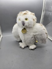 Miyoni By Aurora Plush Toy Owl Stuffed Animal White Soft Wings Out