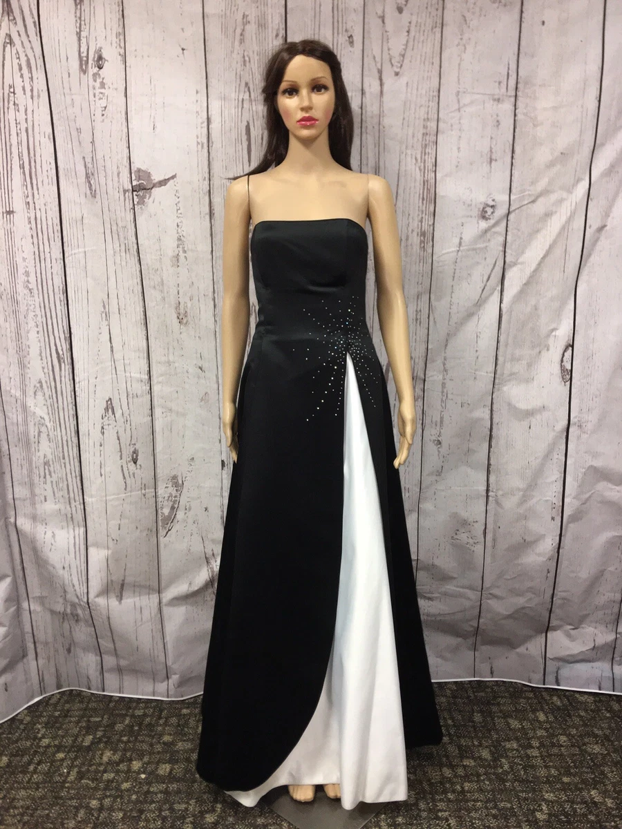 black and white prom dress