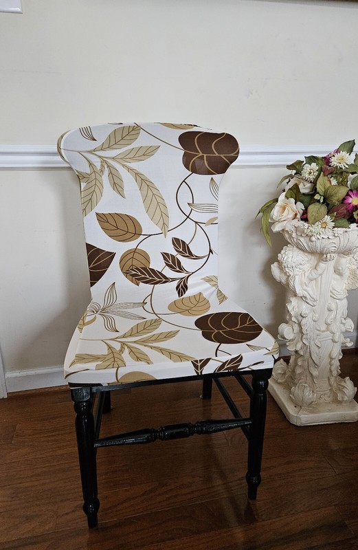 New w/o Tag Dining  Kitchen Office Chair Slip Cover Brown Leaves