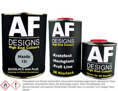 Autolack für Mazda 13I Jet Silver Metallic 1,25L Klarlack Set