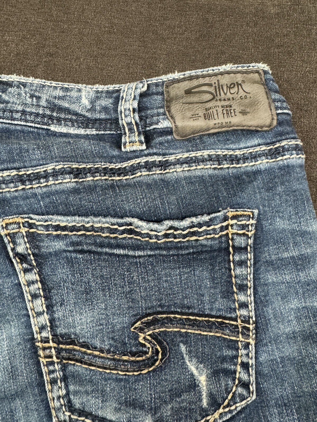 Silver Girlfriend Jeans Womens 32 x 29 Dark Wash Super Stretch