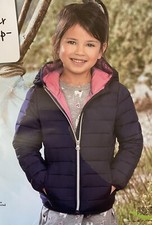 POCOPIANO Mädchen leichte Stepp JACKE 98 Übergang KAPUZE Steppjacke BLAU - neu