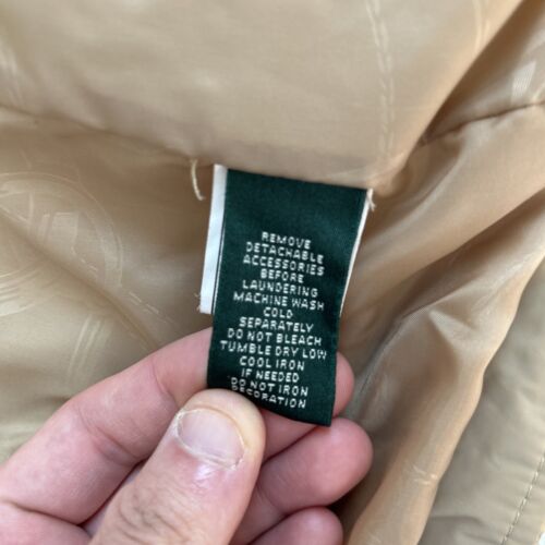 Chaqueta Lauren Ralph Lauren Mujer Mediana Beige Cremallera a Presión Capucha Acolchada Parka - Imagen 5 de 12