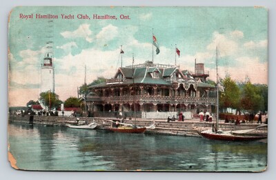 c1907 Royal Hamilton Yacht Club Hamilton Ontario Canada Vintage Postcard 1894