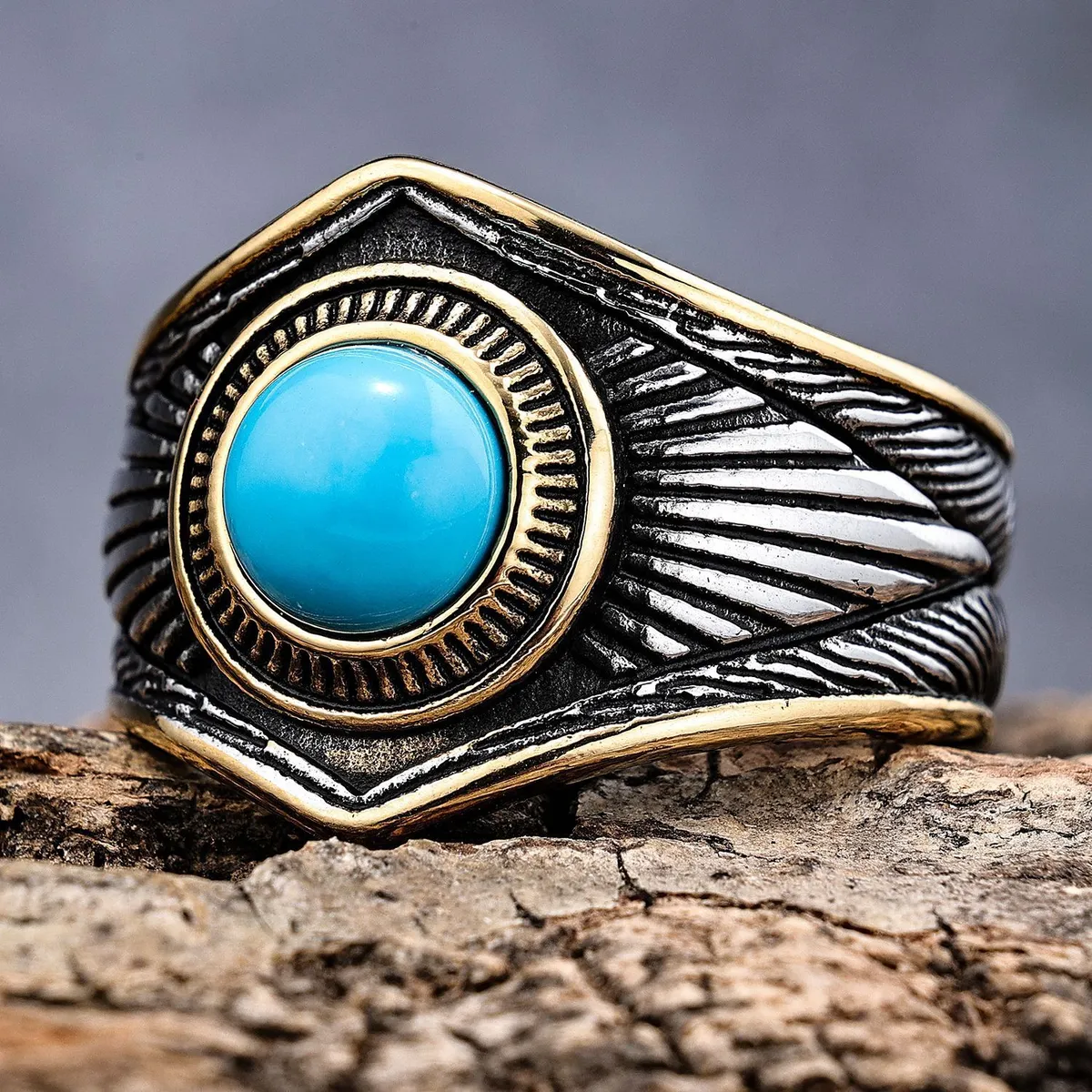 Men Handmade Large Ring , Turquoise Stone Ring , Turkısh Handmade Silver  Ring , Ottoman Style Ring , Handcrafted Ottoman Men Ring - Etsy