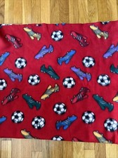 60” Wide By 25” Long Soccer Balls & Cleats Print Fleece. New