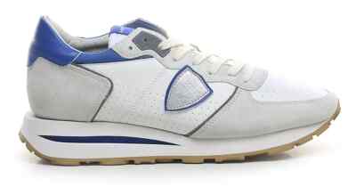 Philippe Model Tropez Men's Sneakers White Leather and Dett Blue Electric tklu vp03