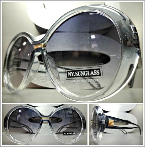 Vintage Givenchy Designer 1970's Oversized Boho Hippie Amber Framed Non-prescription Sunglasses With Original Case