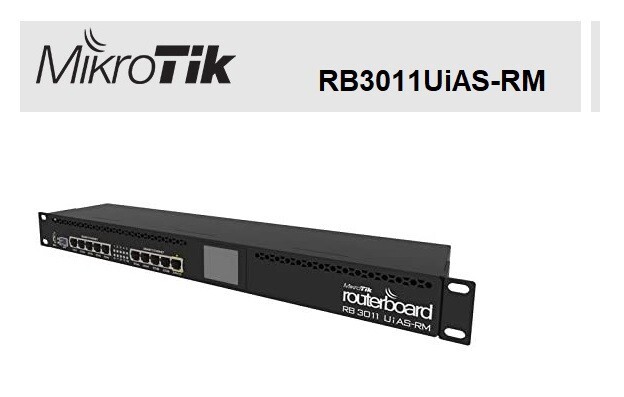 Mikrotik RB3011UiAS-RM RouterBOARD RB3011 10-port Gigabit LCD Display