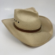 Outback Trading Company 100 Straw Hat Worn Look Size S Made In USA Summer Snowy