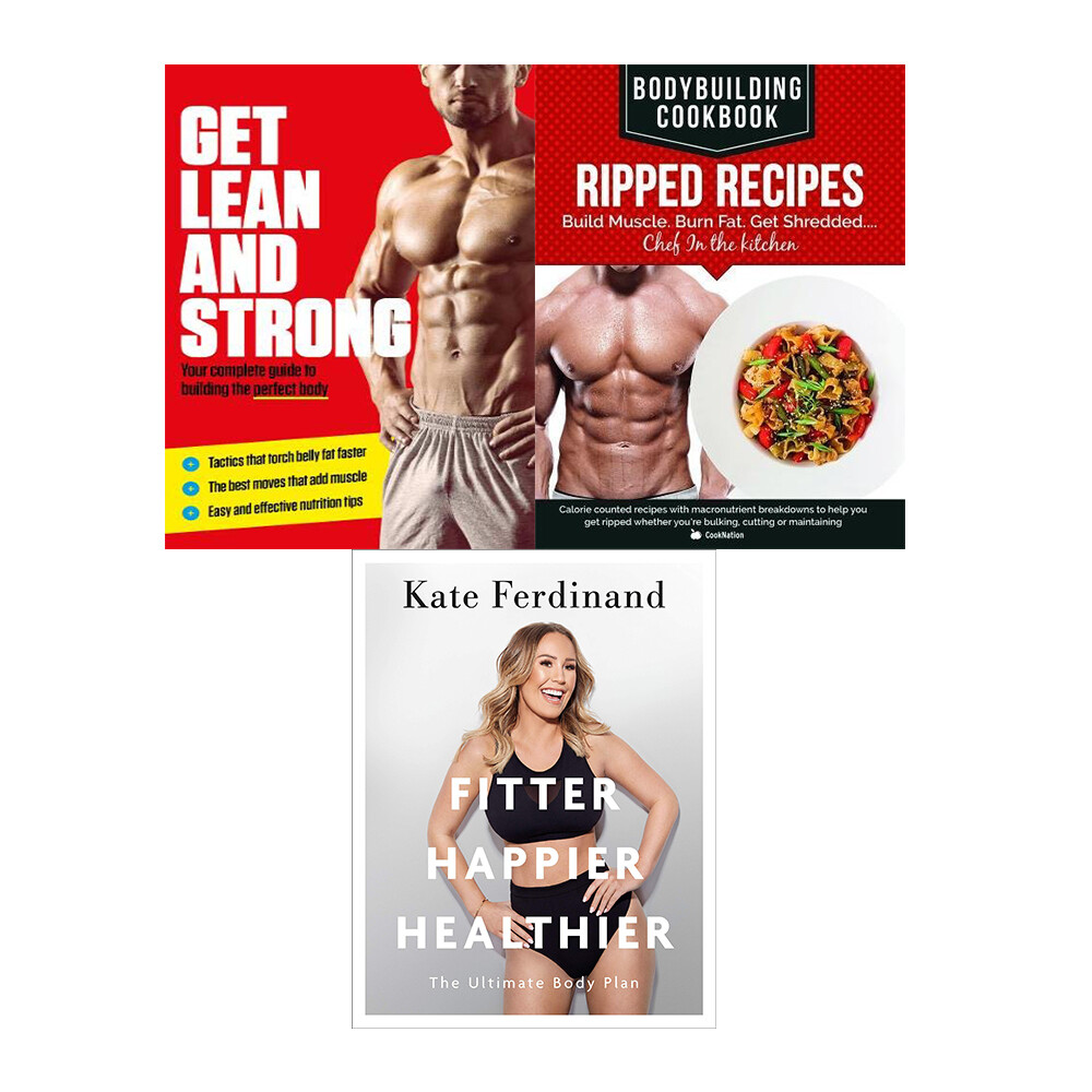Fitter Happier Healthier,BodyBuilding Cookbook,Get Lean And Strong 3 Books Set