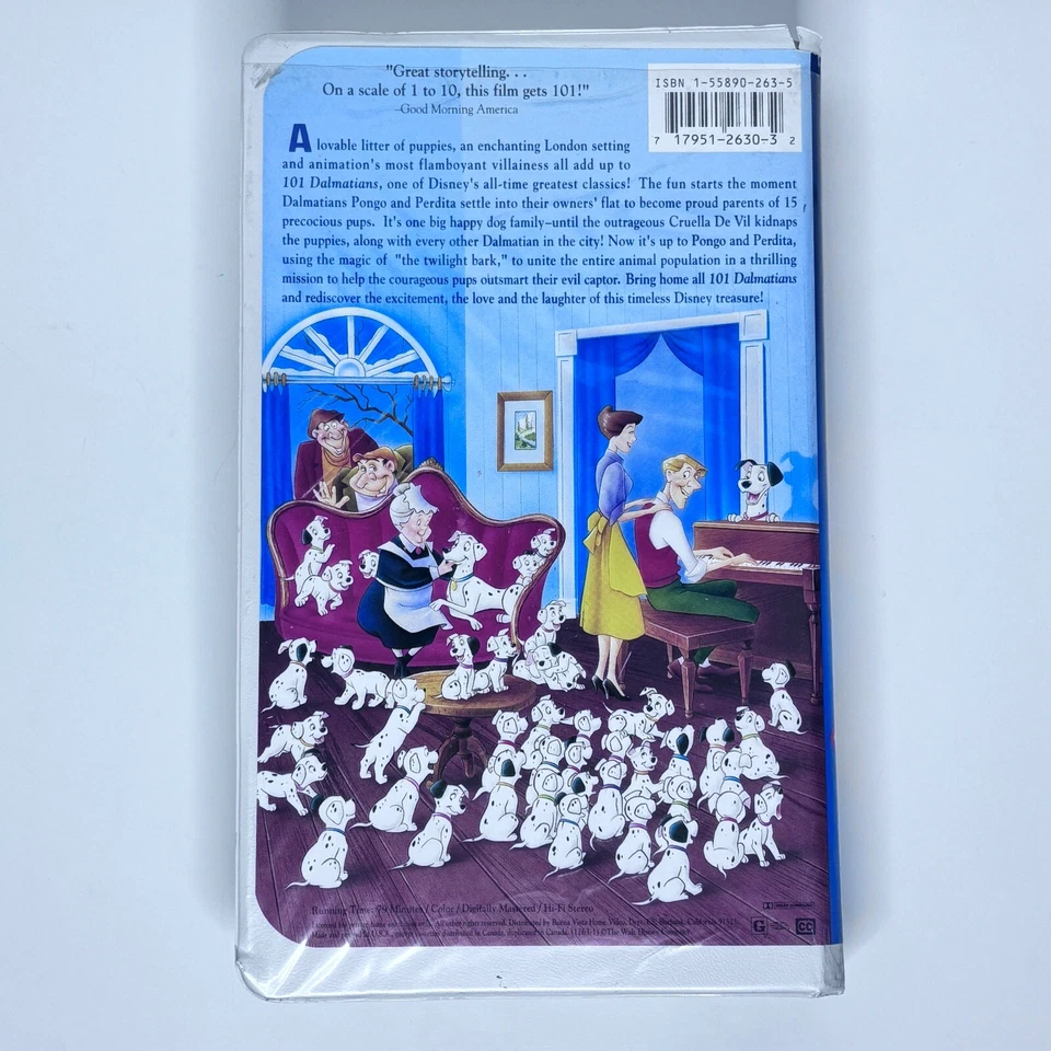 101 Dalmatians 1992 Disney Black Diamond VHS Movie 1263-1 RARE First Print - Image 2 of 4