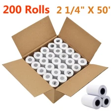 200 Rolls 2-1/4"x 50' Thermal Paper POS Register Credit Card Cash Receipt Paper