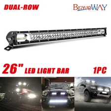Dual-Row 26" inch Led Work Light Bar Fog Driving Offroad SUV UTV ATV Truck Boat 