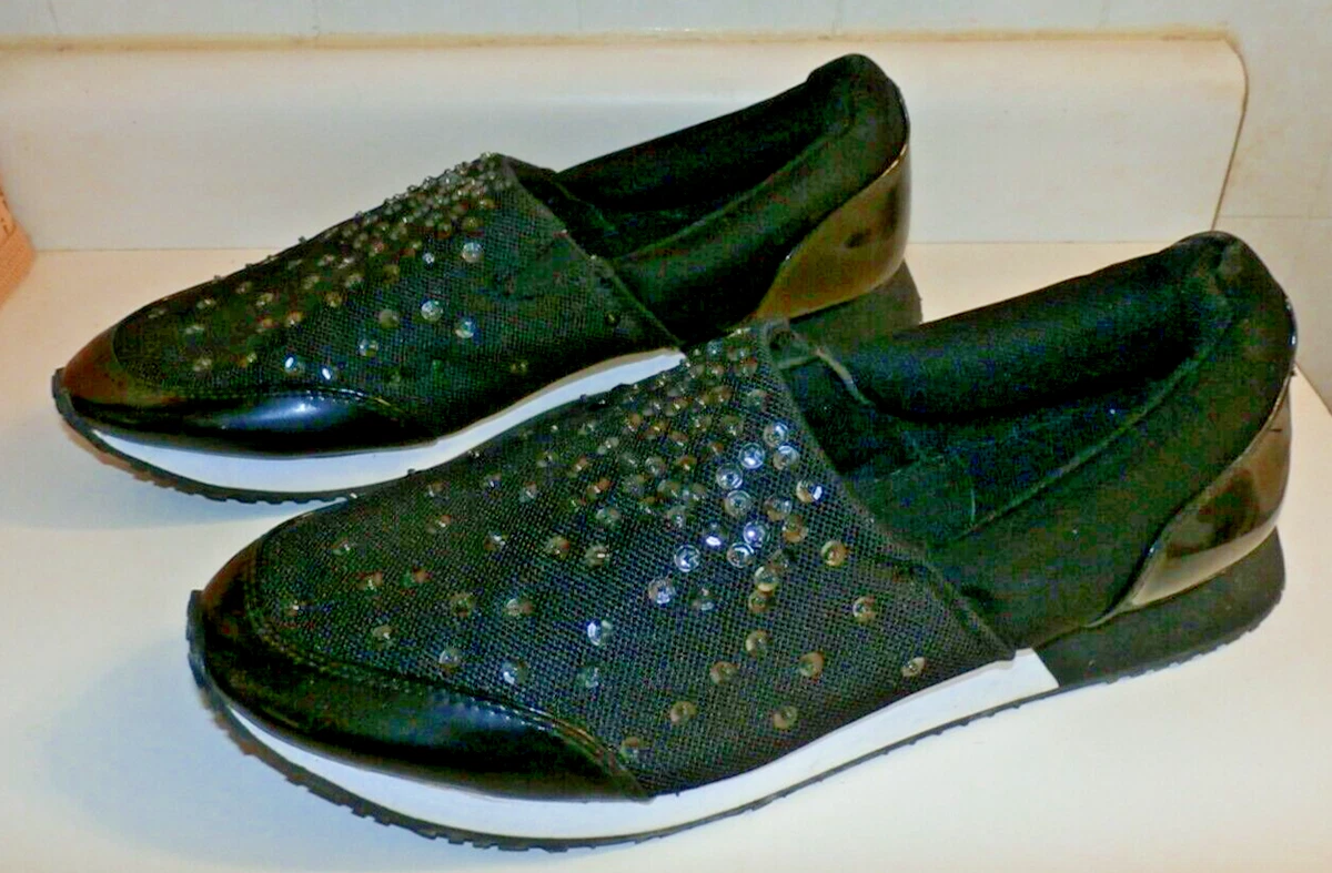 SIMPLY VERA WANG BLACK SEQUIN SLIP ON SHOES eBay