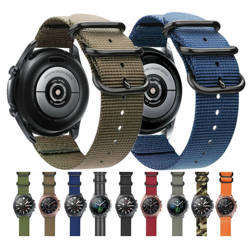 Samsung Galaxy Watch | Navy Camouflage Canvas by Barton Watch Bands 42mm Galaxy Watch / Black PVD