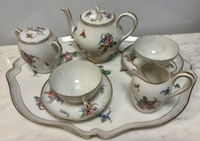 Samson Style Sèvres porcelain tête à tête Tea Set Floral Gilet Tray Teapot Sugar