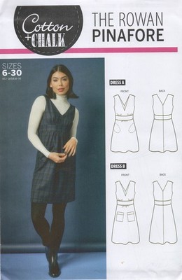 Baumwolle & Kreide Schnittmuster für The Rowan Trägerkleid Größen 6 - 30 Neu