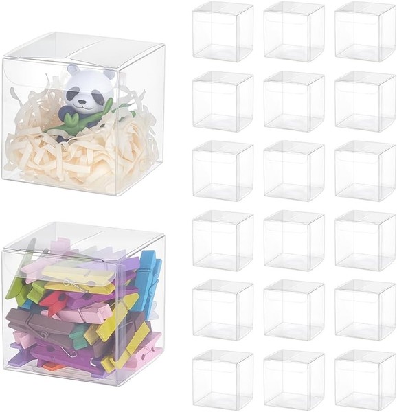 Geschenkboxen 60 StüCk 6X6X6Cm Pvc FüR Hochzeit Schmuck Verpackung-image