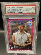 2025 Topps Sapphire CLAYTON KERSHAW #88 Variation Padparadscha 1/1 PSA Authentic