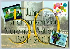 UN 2001 50 Years UN Postal Administration FDC Maxi Card