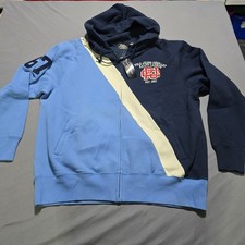 Polo Ralph Lauren Zip Hoodie Men XL Blue logo Varsity vintage 90's y2k deadstock
