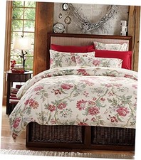 Eastern Floral Chinoiserie Blossom Print Duvet Quilt Cover King 3pc-King Red