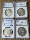 1921 P S D Morgan Silver Dollars NGS NGC MS63 MS65 MS66  - Lot Of 4 Coins