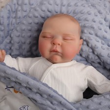 Reborn Baby Puppe 50cm Lebensecht Handgefertigt Weich Silikon Vinyl Mädchen DE
