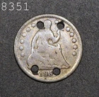 1857 Liberty Seated Half Dime *Holed* *Free SH After 1st Item*