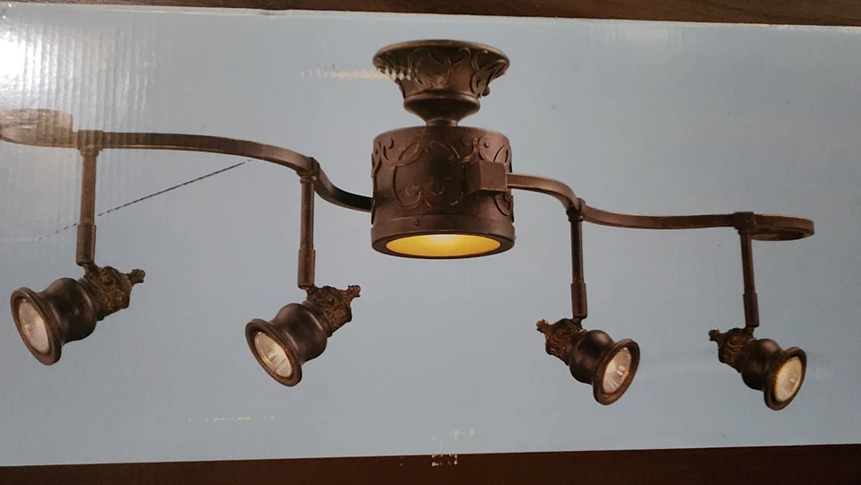 Iluminación de pista de 5 luces con acabado en bronce colección de transición Hampton Bay Foto 2 de 4