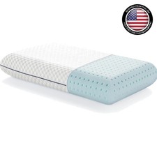 Luxurious Queen Gel Memory Foam Pillow - Medium Firm Feel with Easy Care Cover