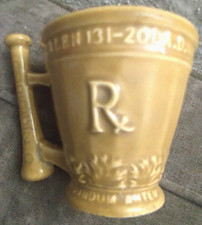 Vintage Schering Medicine Drug Store Ceramic Mug Pharmacy Rx Ad Display Embossed