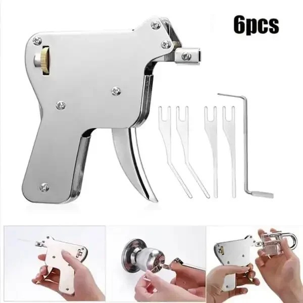 Pistolet automatique d'ouverture pour serrurier professionnel avec 5 aiguilles