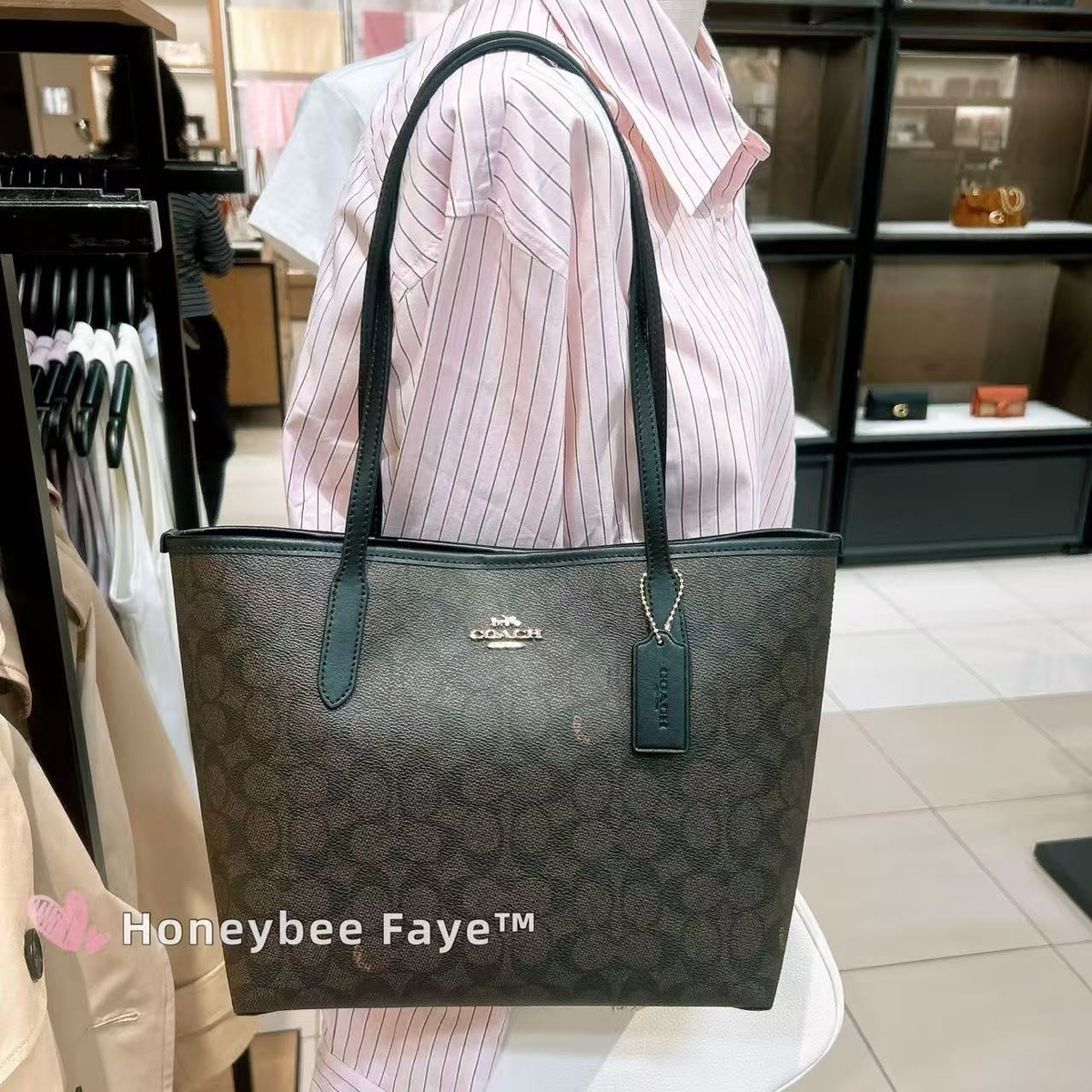 NWT Coach Medium City Tote Bag In Signature Canvas CDX82 | eBay