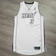 DWYANE WADE Miami Heat White Hot Authentic Jersey XL 48 adidas Rev30 NBA