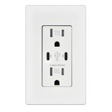 Micmi 65w 2-port Usb C Wall Outlet Pd 3.0 Gan Tamper-resistant 15 Amp Electrica Micmi 65w 2-port Usb C Wall Outlet Pd 3.0 Gan Tamper-resistant 15 Amp Electrica