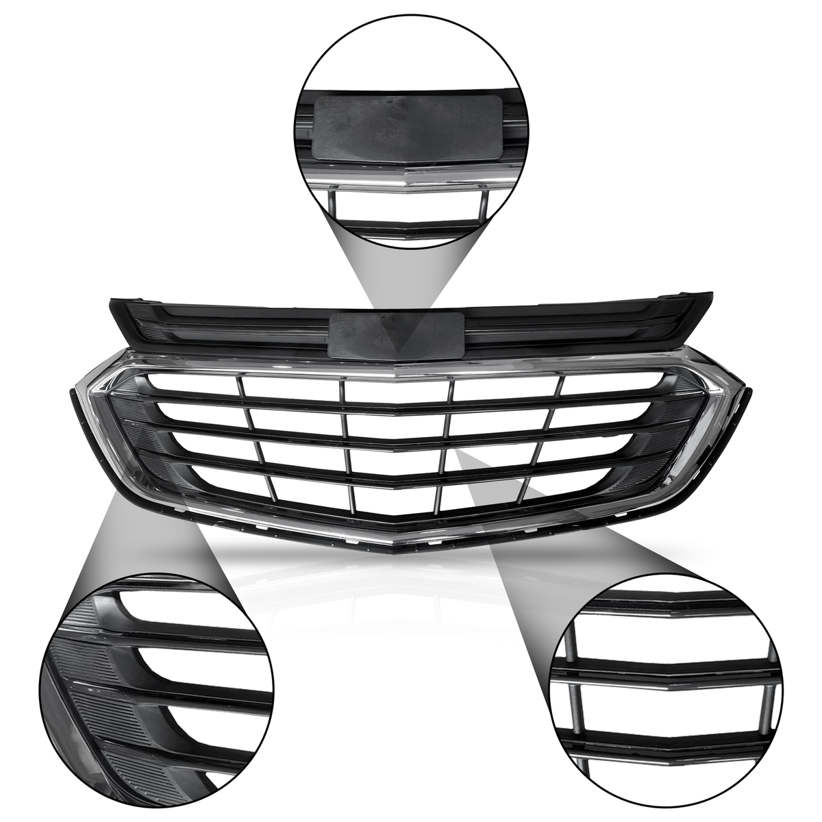 Front Upper Grille Chrome Mesh Insert For Chevrolet Equinox 2018-2021 - VR Auto Parts