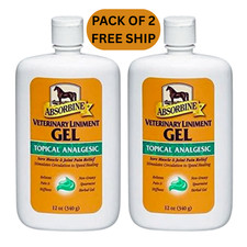 Absorbine veterinary liniment gel 12 oz  PACK OF 2  Free shipping