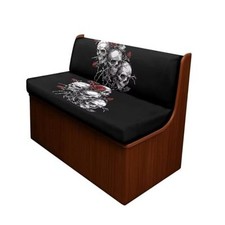 Print 2 Pack RV Dinette Cushion Covers Stretch Camper Cushion Skull Rose