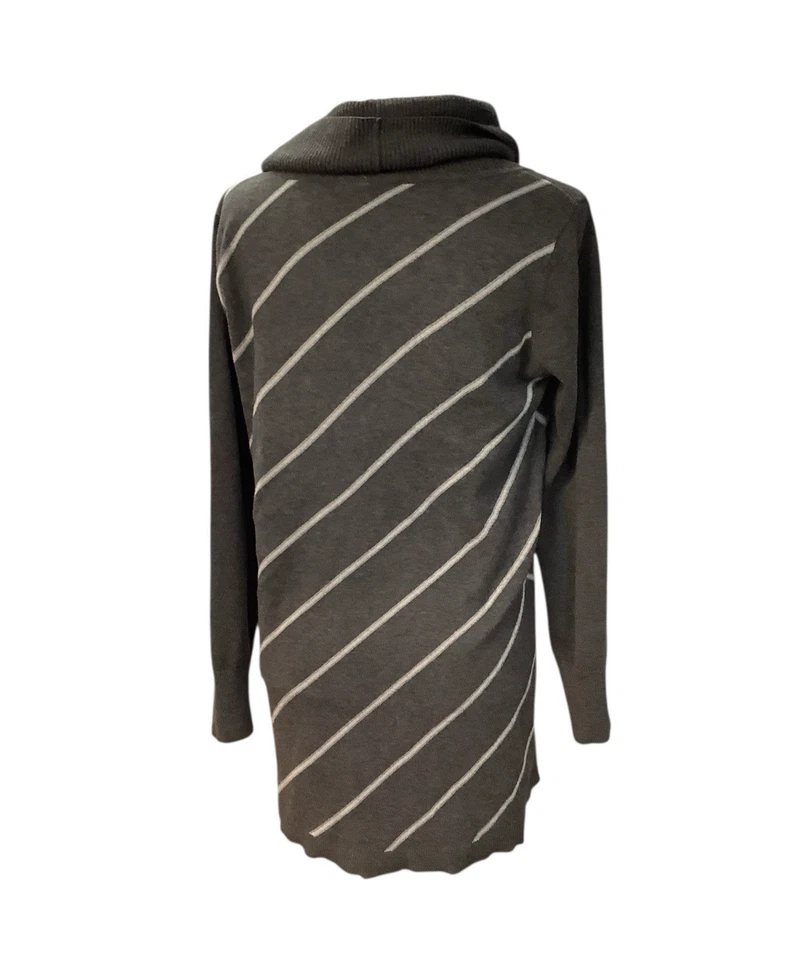 Suéter envolvente gris a rayas cuello alto para mujer White House Black Market M Foto 2 de 4