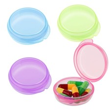 4-Pack Mini Pill Box, Small Portable Pill Organizer, Cute Pocket Pill Box Travel