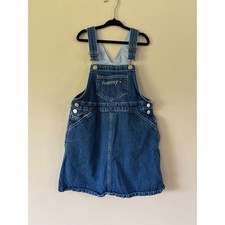 Vintage Y2K Tommy Hilfiger Denim Overall Dress Girls Size 5 Flag Logo