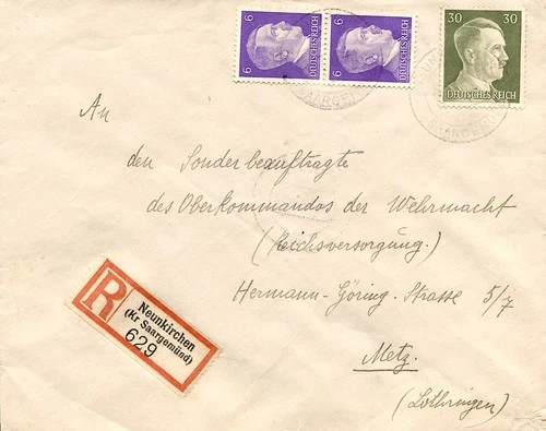 Alsace - Lorraine - from Neunkirch les Sarreguemines to Metz - Recommended (1942)
