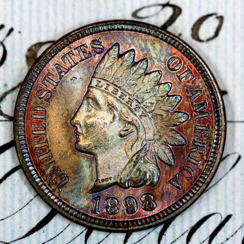 * 1898 * SUPERB+ GEM BU MS INDIAN HEAD PENNY * FROM ORIGINAL COLLECTION