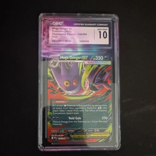 Mega Gengar ex 056/094 Phantasmal Flames Double Rare Holo EX CGC 10 Pokémon TCG