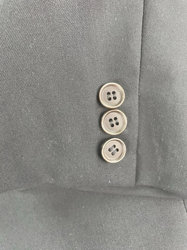 Chaqueta Traje De Colección Yves Saint Laurent 40 S Lana Negra Sólida Diseñador de Lujo Foto 2 de 4