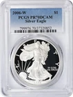 2006-W American Silver Eagle Dollar PR70DCAM PCGS Proof 70 Deep Cameo