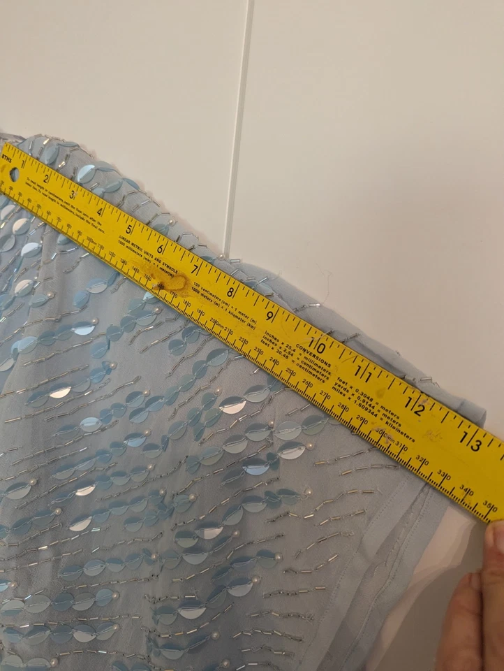 Vestido formal para mujer Mac Duggal azul claro con cuentas. Talla 14. Usado una vez. Foto 4 de 4